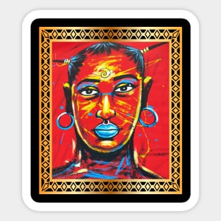 African Woman, Afro African Artwork, Black History Sticker